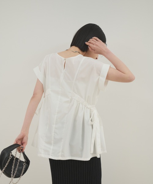 Shelly island（シェリーアイランド）の「ウエストギャザー切替ブラウス（シャツ/ブラウス・レディース・ベージュ/ホワイト/ブラック/ブラウン・FREE）」の19枚目の写真