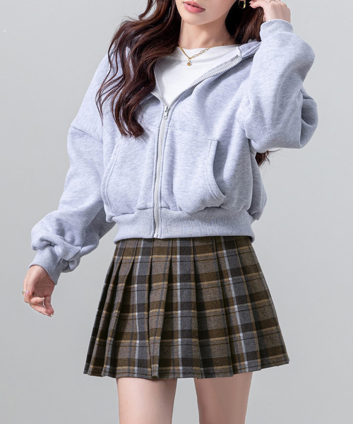 DAY CLOSET（デイ クローゼット）の「【大きいサイズ有/インパン付き/サイドファスナー】韓国風プレッピーチェック柄プリーツハイウエストミニスカート レディース（スカート・レディース・ブラック/ブラウン/ブルー系その他・2XL/XL/L/S/M）」の15枚目の写真