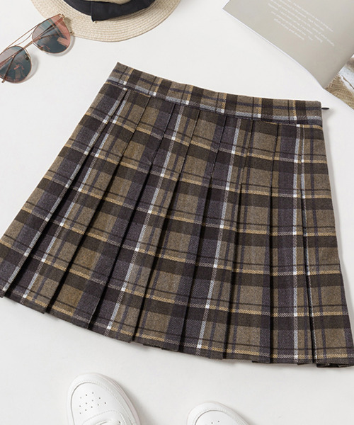 DAY CLOSET（デイ クローゼット）の「【大きいサイズ有/インパン付き/サイドファスナー】韓国風プレッピーチェック柄プリーツハイウエストミニスカート レディース（スカート・レディース・ブラック/ブラウン/ブルー系その他・2XL/XL/L/S/M）」の20枚目の写真