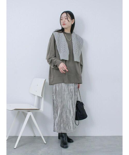 Samansa Mos2 blue（サマンサモスモスブルー）の「◎ベロアナロースカート（スカート・レディース・オレンジ/グレー/ブラック・F）」の22枚目の写真