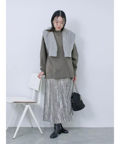 Samansa Mos2 blue（サマンサモスモスブルー）の「◎ベロアナロースカート（スカート・レディース・オレンジ/グレー/ブラック・F）」の21枚目の写真