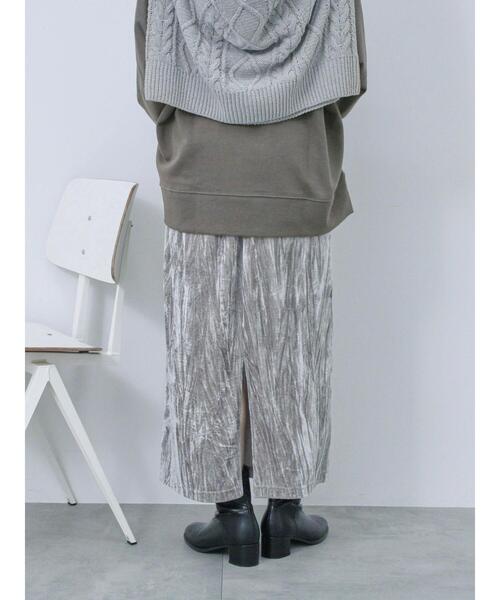 Samansa Mos2 blue（サマンサモスモスブルー）の「◎ベロアナロースカート（スカート・レディース・オレンジ/グレー/ブラック・F）」の18枚目の写真