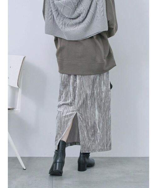 Samansa Mos2 blue（サマンサモスモスブルー）の「◎ベロアナロースカート（スカート・レディース・オレンジ/グレー/ブラック・F）」の17枚目の写真