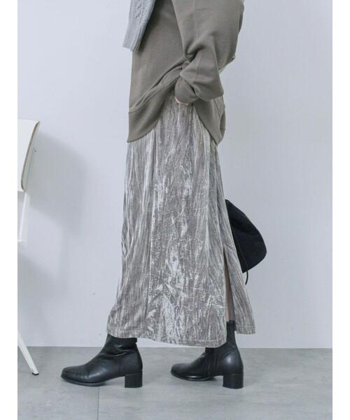 Samansa Mos2 blue（サマンサモスモスブルー）の「◎ベロアナロースカート（スカート・レディース・オレンジ/グレー/ブラック・F）」の16枚目の写真