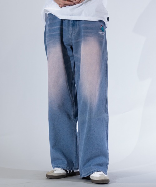 Red Cap Girl（レッドキャプガール）の「【3】〔RedCapGirl/レッドキャップガール〕JOHN'S CLOSET別注 バイオブラスト/オーバーダイ加工 バギーデニム（デニムパンツ・メンズ・ブラック/オリーブ/オリーブ系1/ピンク系その他/ブルー/ブラウン・SMALL/MEDIUM/LARGE）」の6枚目の写真