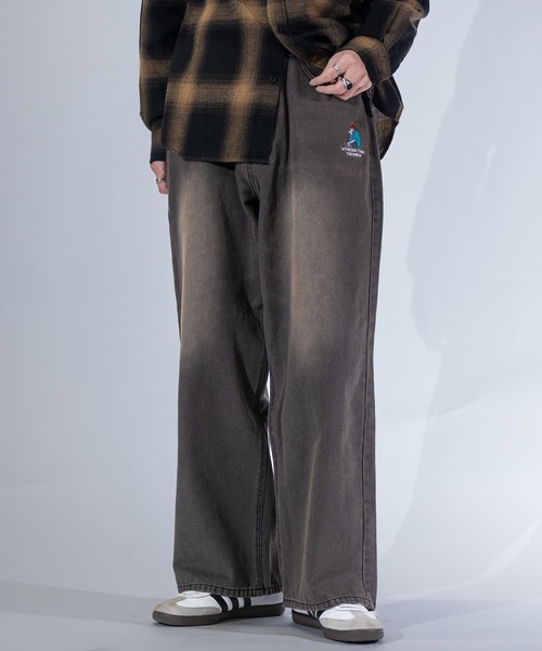 Red Cap Girl（レッドキャプガール）の「【3】〔RedCapGirl/レッドキャップガール〕JOHN'S CLOSET別注 バイオブラスト/オーバーダイ加工 バギーデニム（デニムパンツ・メンズ・ブラック/オリーブ/オリーブ系1/ピンク系その他/ブルー/ブラウン・SMALL/MEDIUM/LARGE）」の2枚目の写真