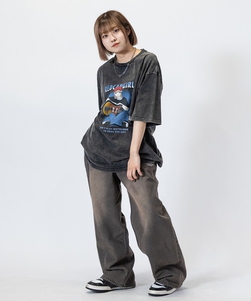 Red Cap Girl（レッドキャプガール）の「【3】〔RedCapGirl/レッドキャップガール〕JOHN'S CLOSET別注 バイオブラスト/オーバーダイ加工 バギーデニム（デニムパンツ・メンズ・ブラック/オリーブ/オリーブ系1/ピンク系その他/ブルー/ブラウン・SMALL/MEDIUM/LARGE）」の12枚目の写真