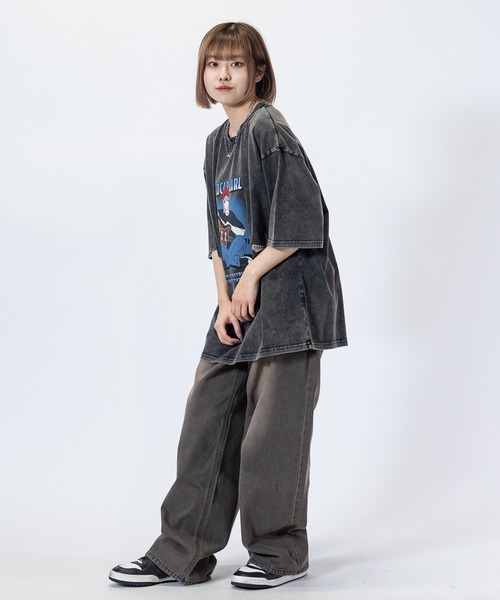 Red Cap Girl（レッドキャプガール）の「【3】〔RedCapGirl/レッドキャップガール〕JOHN'S CLOSET別注 バイオブラスト/オーバーダイ加工 バギーデニム（デニムパンツ・メンズ・ブラック/オリーブ/オリーブ系1/ピンク系その他/ブルー/ブラウン・SMALL/MEDIUM/LARGE）」の13枚目の写真