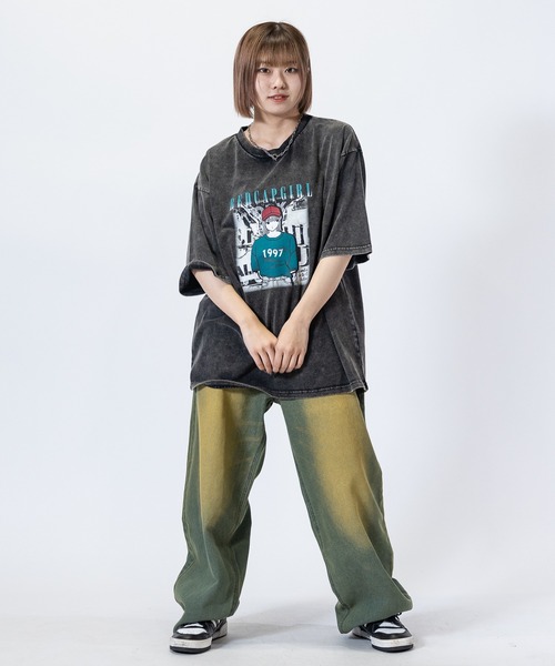 Red Cap Girl（レッドキャプガール）の「【3】〔RedCapGirl/レッドキャップガール〕JOHN'S CLOSET別注 バイオブラスト/オーバーダイ加工 バギーデニム（デニムパンツ・メンズ・ブラック/オリーブ/オリーブ系1/ピンク系その他/ブルー/ブラウン・SMALL/MEDIUM/LARGE）」の15枚目の写真
