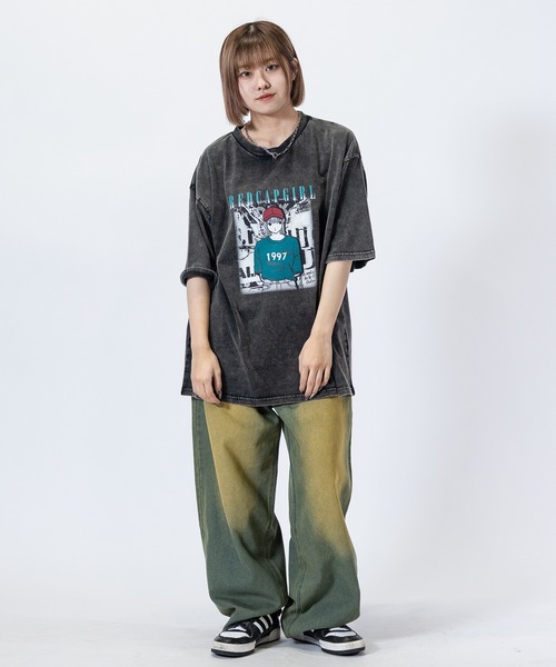 Red Cap Girl（レッドキャプガール）の「【3】〔RedCapGirl/レッドキャップガール〕JOHN'S CLOSET別注 バイオブラスト/オーバーダイ加工 バギーデニム（デニムパンツ・メンズ・ブラック/オリーブ/オリーブ系1/ピンク系その他/ブルー/ブラウン・SMALL/MEDIUM/LARGE）」の16枚目の写真