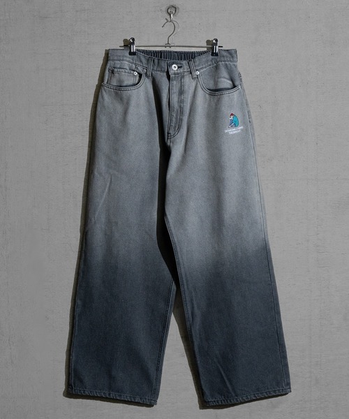 Red Cap Girl（レッドキャプガール）の「【3】〔RedCapGirl/レッドキャップガール〕JOHN'S CLOSET別注 バイオブラスト/オーバーダイ加工 バギーデニム（デニムパンツ・メンズ・ブラック/オリーブ/オリーブ系1/ピンク系その他/ブルー/ブラウン・SMALL/MEDIUM/LARGE）」の7枚目の写真