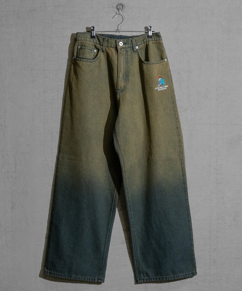 Red Cap Girl（レッドキャプガール）の「【3】〔RedCapGirl/レッドキャップガール〕JOHN'S CLOSET別注 バイオブラスト/オーバーダイ加工 バギーデニム（デニムパンツ・メンズ・ブラック/オリーブ/オリーブ系1/ピンク系その他/ブルー/ブラウン・SMALL/MEDIUM/LARGE）」の13枚目の写真
