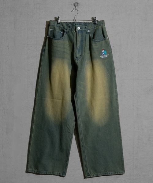 Red Cap Girl（レッドキャプガール）の「【3】〔RedCapGirl/レッドキャップガール〕JOHN'S CLOSET別注 バイオブラスト/オーバーダイ加工 バギーデニム（デニムパンツ・メンズ・ブラック/オリーブ/オリーブ系1/ピンク系その他/ブルー/ブラウン・SMALL/MEDIUM/LARGE）」の11枚目の写真