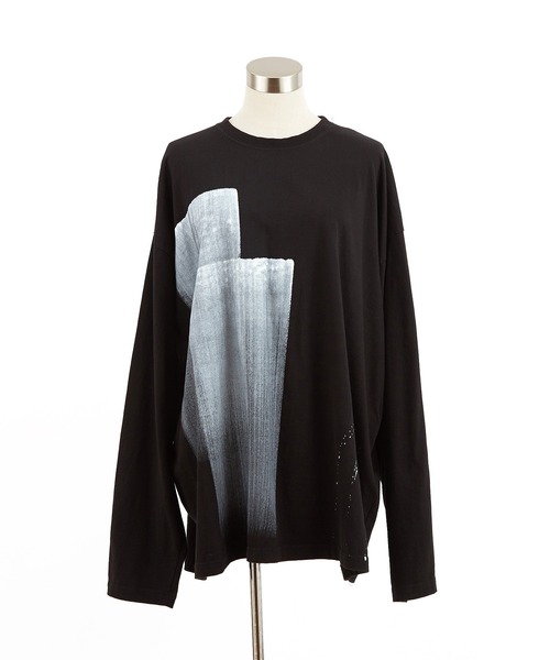 a.p.o.v.（エーピーオービー）の「a.p.o.v. モノクロアートペイントオーバーサイズカットソー（Tシャツ/カットソー・メンズ・ホワイト/ブラック・ONESIZE）」の9枚目の写真
