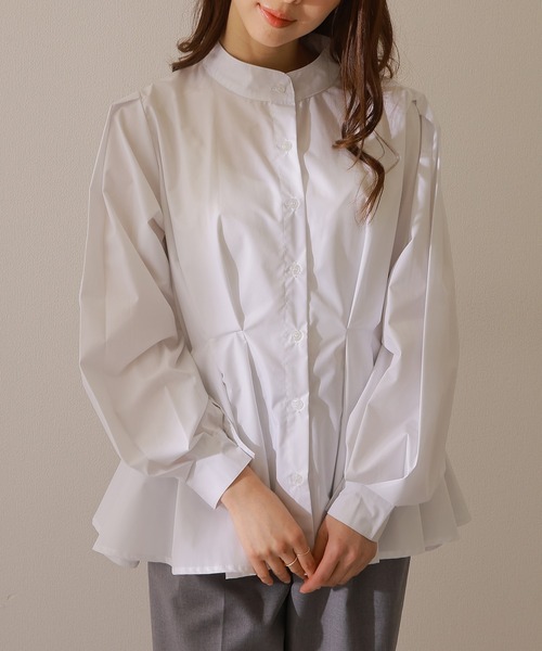 Lace Ladies(レースレディース)の「ソリッドカラー メニー タック コンパクト フレア ブラウス(シャツ/ブラウス・レディース・ブルー/ベージュ/ブラック/ホワイト・S/FREE)」の17枚目の写真
