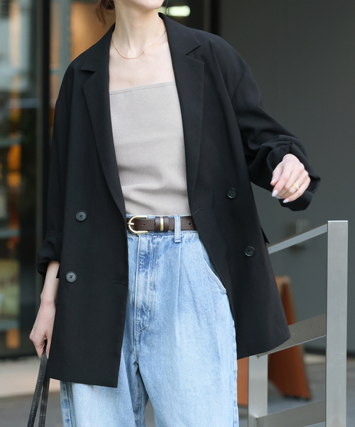 JOURNAL STANDARD（ジャーナルスタンダード）の「スクエアネックニットタンク（タンクトップ・レディース・チャコールグレー/アイボリー/ネイビー・FREE）」の19枚目の写真