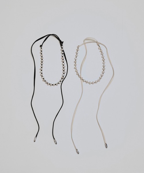 TODAYFUL(トゥデイフル)の「Pearl Ribbon Choker(ネックレス・レディース・キナリ/ブラック・FREE)」の10枚目の写真