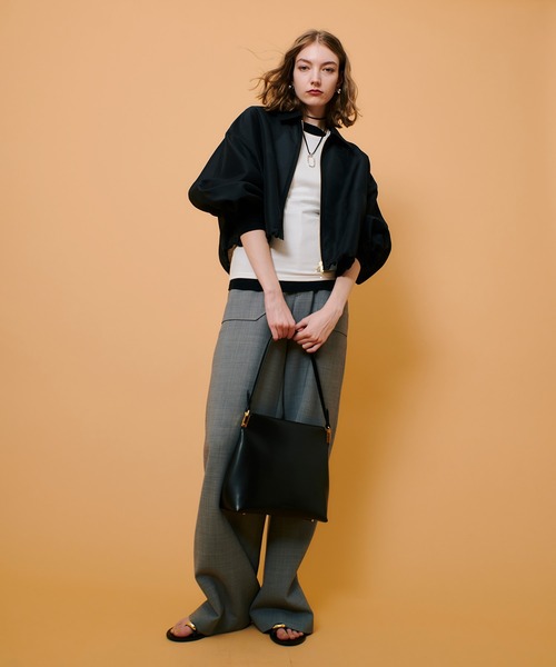 allureville（アルアバイル）の「T/W 2WAYバイヤスワイドパンツ（その他パンツ・レディース・グレー系その他/ネイビー・2/1）」の4枚目の写真