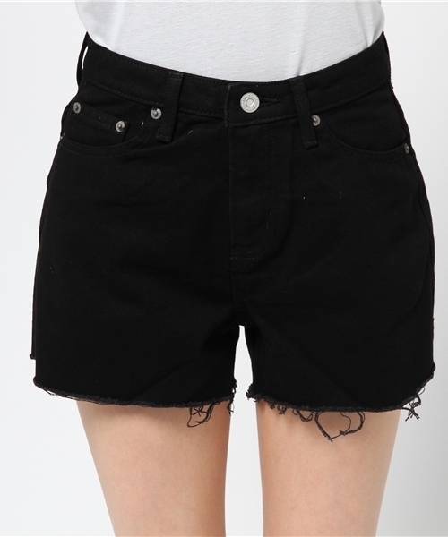 MOUSSY（マウジー）の「CUT OFF BLK S/PT（デニムパンツ・レディース・ブラック・0/1/2）」の5枚目の写真