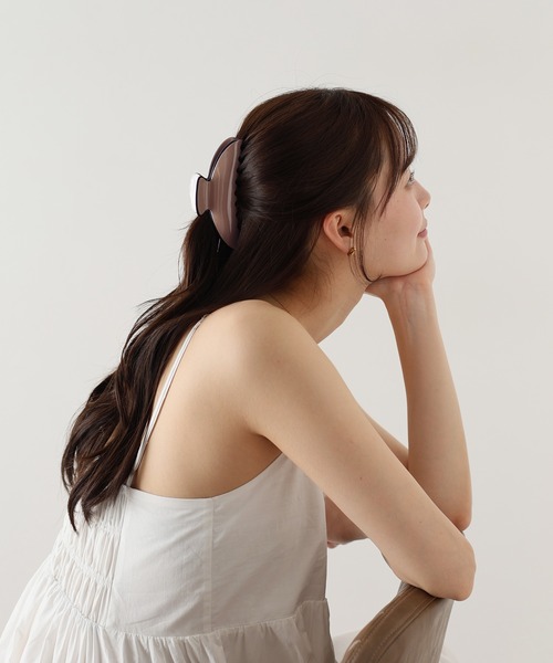 BLUEEAST（ブルーイースト）の「バイカラーバンスクリップ（バレッタ/ヘアクリップ・レディース・ホワイト/モカ/ブラック・FREE）」の10枚目の写真