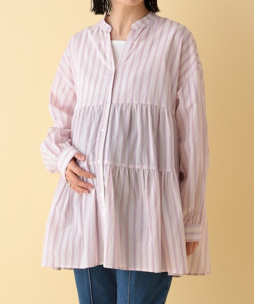 LEPSIM(レプシィム)の「【産前・産後対応】マタニティ/ティアードギャザーブラウス 286283(マタニティウェア/グッズ・レディース・オフホワイト/ピンク/ブラック・FREE)」の3枚目の写真