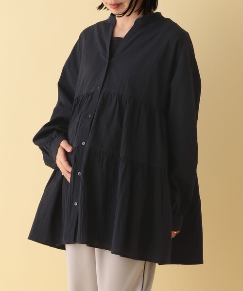 LEPSIM(レプシィム)の「【産前・産後対応】マタニティ/ティアードギャザーブラウス 286283(マタニティウェア/グッズ・レディース・オフホワイト/ピンク/ブラック・FREE)」の2枚目の写真