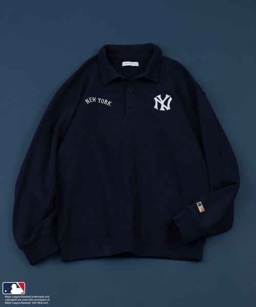 MLB（メジャーリーグベースボール）の「FREAK’S STORE/フリークスストア MLB ポロ襟 スウェット（スウェット・メンズ・グレー/チャコールグレー/ブラウン/ネイビー・MEDIUM/LARGE）」の4枚目の写真