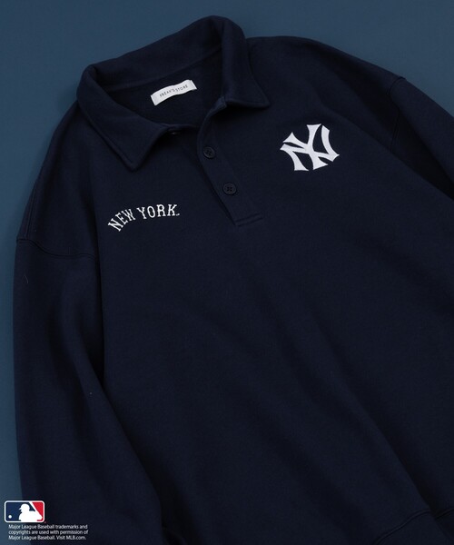 MLB（メジャーリーグベースボール）の「FREAK’S STORE/フリークスストア MLB ポロ襟 スウェット（スウェット・メンズ・グレー/チャコールグレー/ブラウン/ネイビー・MEDIUM/LARGE）」の5枚目の写真
