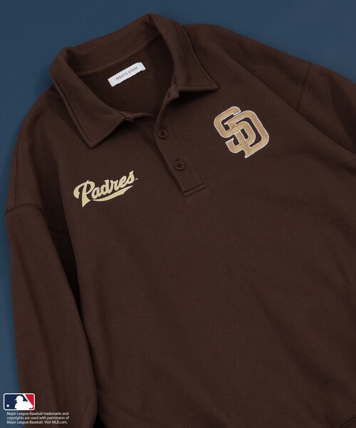 MLB（メジャーリーグベースボール）の「FREAK’S STORE/フリークスストア MLB ポロ襟 スウェット（スウェット・メンズ・グレー/チャコールグレー/ブラウン/ネイビー・MEDIUM/LARGE）」の9枚目の写真