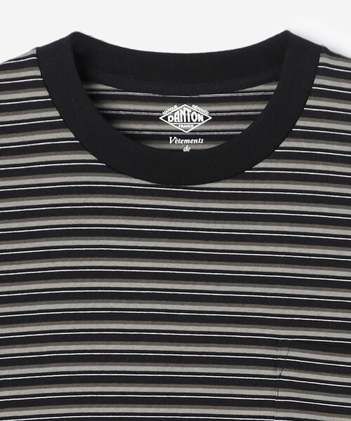 DANTON（ダントン）の「DANTON | クルーネック 半袖ビッグTシャツ STRIPE MEN（Tシャツ/カットソー・メンズ・ブラウン系その他/ブラック系その他・M/L）」の7枚目の写真