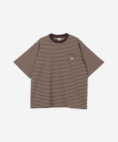 DANTON（ダントン）の「DANTON | クルーネック 半袖ビッグTシャツ STRIPE MEN（Tシャツ/カットソー・メンズ・ブラウン系その他/ブラック系その他・M/L）」の4枚目の写真