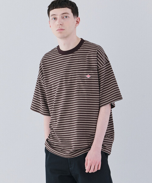 DANTON（ダントン）の「DANTON | クルーネック 半袖ビッグTシャツ STRIPE MEN（Tシャツ/カットソー・メンズ・ブラウン系その他/ブラック系その他・M/L）」の3枚目の写真