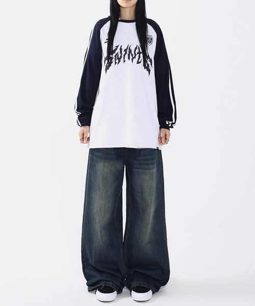 SAINTPAIN(セイントペイン)の「【UNISEX】SAINTPAIN/METALラグランロングスリーブT(Tシャツ/カットソー・レディース・ライトグレー/チャコール・MEDIUM/LARGE)」の10枚目の写真