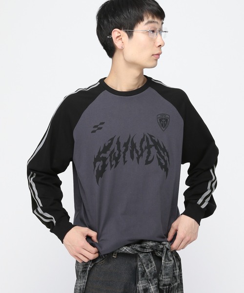 SAINTPAIN(セイントペイン)の「【UNISEX】SAINTPAIN/METALラグランロングスリーブT(Tシャツ/カットソー・レディース・ライトグレー/チャコール・MEDIUM/LARGE)」の9枚目の写真