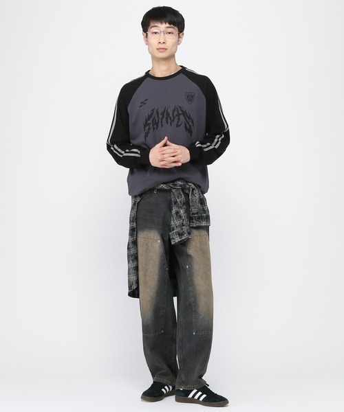 SAINTPAIN(セイントペイン)の「【UNISEX】SAINTPAIN/METALラグランロングスリーブT(Tシャツ/カットソー・レディース・ライトグレー/チャコール・MEDIUM/LARGE)」の7枚目の写真