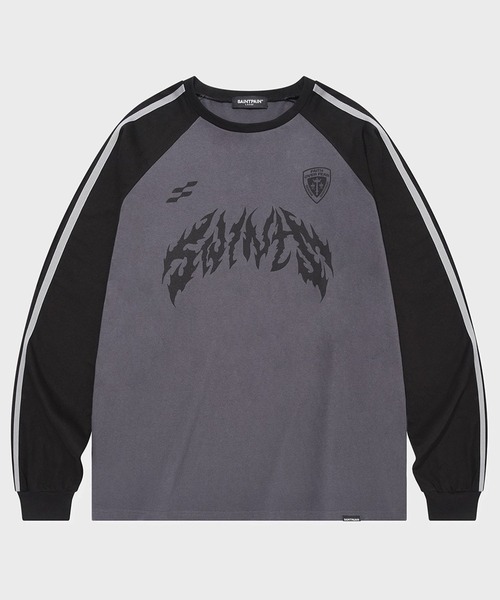 SAINTPAIN(セイントペイン)の「【UNISEX】SAINTPAIN/METALラグランロングスリーブT(Tシャツ/カットソー・レディース・ライトグレー/チャコール・MEDIUM/LARGE)」の6枚目の写真
