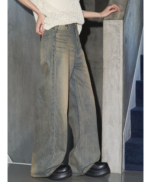 VEQUM（VEQUM）の「【VEQUM】RIM WIDE JEANS（デニムパンツ・レディース・ブラック/ライトブルー/インディゴブルー・26/25/24）」の8枚目の写真