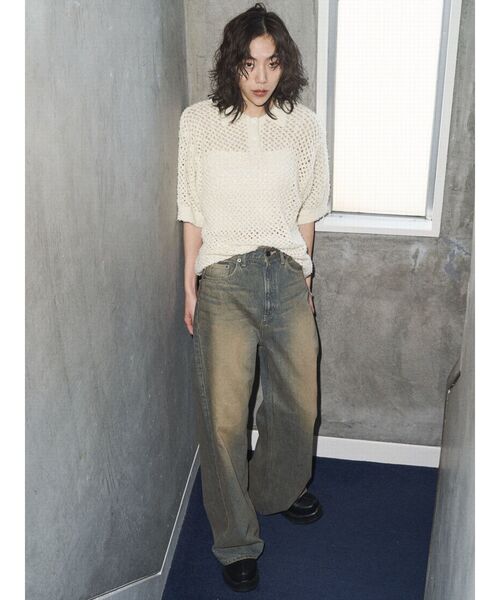 VEQUM（VEQUM）の「【VEQUM】RIM WIDE JEANS（デニムパンツ・レディース・ブラック/ライトブルー/インディゴブルー・26/25/24）」の9枚目の写真