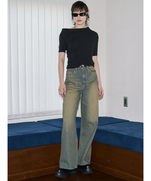 VEQUM（VEQUM）の「【VEQUM】RIM WIDE JEANS（デニムパンツ・レディース・ブラック/ライトブルー/インディゴブルー・26/25/24）」の10枚目の写真