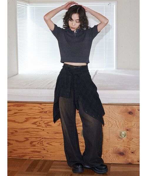 VEQUM（VEQUM）の「【VEQUM】RIM WIDE JEANS（デニムパンツ・レディース・ブラック/ライトブルー/インディゴブルー・26/25/24）」の16枚目の写真