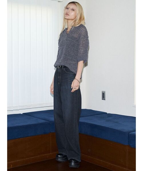 VEQUM（VEQUM）の「【VEQUM】RIM WIDE JEANS（デニムパンツ・レディース・ブラック/ライトブルー/インディゴブルー・26/25/24）」の18枚目の写真