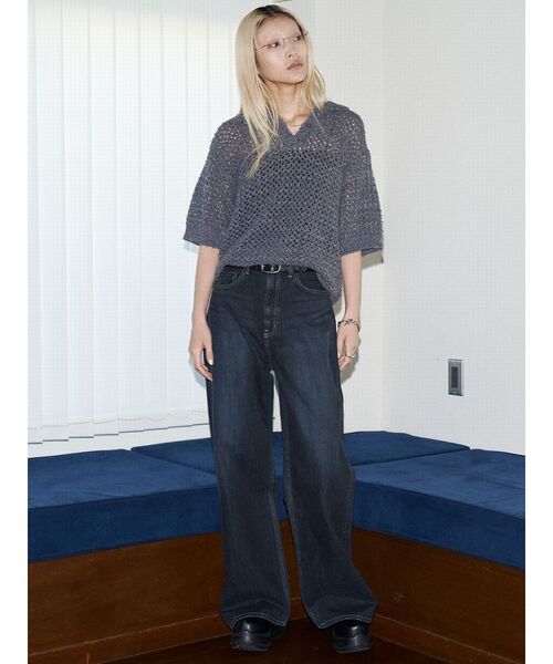 VEQUM（VEQUM）の「【VEQUM】RIM WIDE JEANS（デニムパンツ・レディース・ブラック/ライトブルー/インディゴブルー・26/25/24）」の20枚目の写真