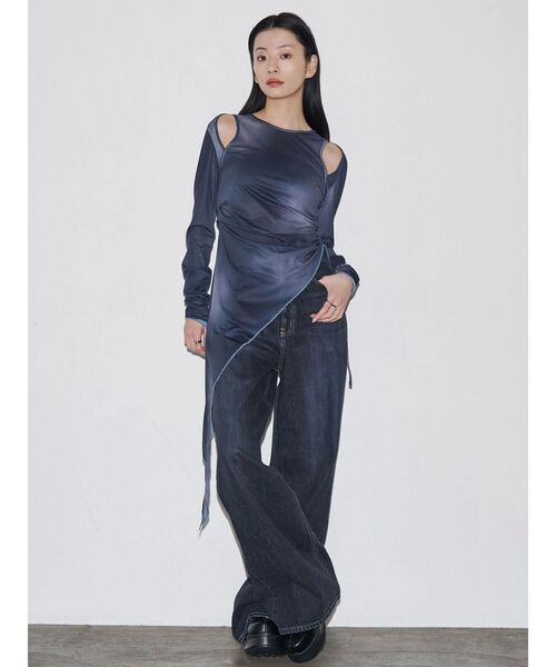 VEQUM（VEQUM）の「【VEQUM】RIM WIDE JEANS（デニムパンツ・レディース・ブラック/ライトブルー/インディゴブルー・26/25/24）」の21枚目の写真