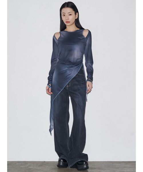 VEQUM（VEQUM）の「【VEQUM】RIM WIDE JEANS（デニムパンツ・レディース・ブラック/ライトブルー/インディゴブルー・26/25/24）」の22枚目の写真