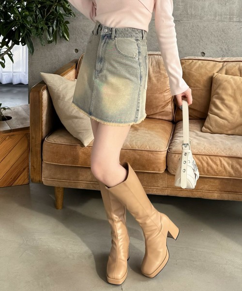 clear（クリア）の「台形デニムミニスカート［大人カジュアル 着回し抜群］≪SS新作≫（デニムスカート・レディース・ライトブルー/ブルー・S/M）」の19枚目の写真