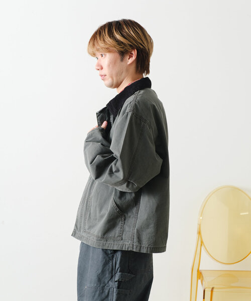 WHIMSIC(ウィムジック)の「【UNISEX】トラディショナルジャケット(ブルゾン・メンズ・ベージュ/チャコールグレー・FREE)」の6枚目の写真