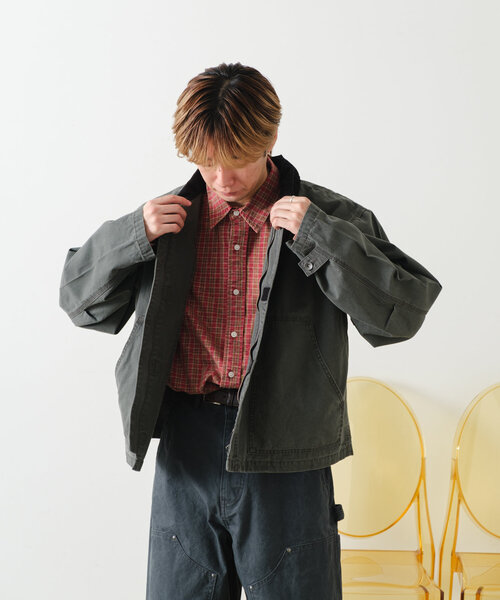 WHIMSIC(ウィムジック)の「【UNISEX】トラディショナルジャケット(ブルゾン・メンズ・ベージュ/チャコールグレー・FREE)」の8枚目の写真