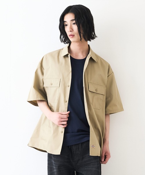 Dickies(ディッキーズ)の「【DICKIES/ディッキーズ】ライトTCツイルワークシャツ(シャツ/ブラウス・メンズ・ベージュ/グリーン/ブラック/チャコールグレー・MEDIUM/LARGE/X-LARGE)」の17枚目の写真