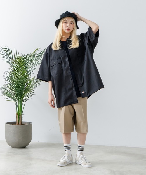 Dickies(ディッキーズ)の「【DICKIES/ディッキーズ】ライトTCツイルワークシャツ(シャツ/ブラウス・メンズ・ベージュ/グリーン/ブラック/チャコールグレー・MEDIUM/LARGE/X-LARGE)」の5枚目の写真