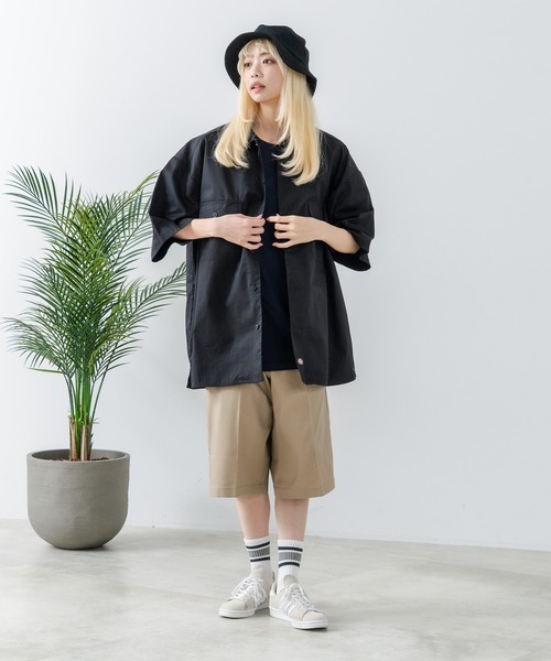 Dickies(ディッキーズ)の「【DICKIES/ディッキーズ】ライトTCツイルワークシャツ(シャツ/ブラウス・メンズ・ベージュ/グリーン/ブラック/チャコールグレー・MEDIUM/LARGE/X-LARGE)」の6枚目の写真